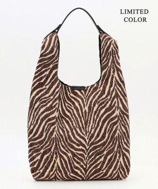 ICB 【WEB限定カラーあり】2WAYエコバッグ 起毛ゼブラブラウン系［WEB限定］