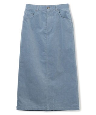 UNFILO ストレッチコーデュロイ Iラインスカート サックス