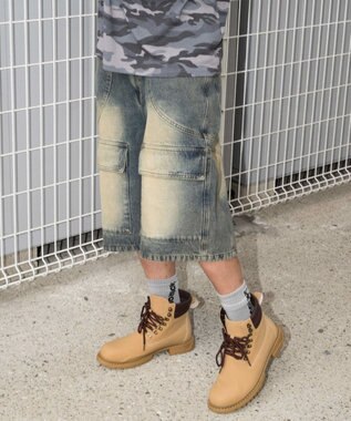 WEGO スウィッチングデニムカーゴショーツ デニム淡加工色