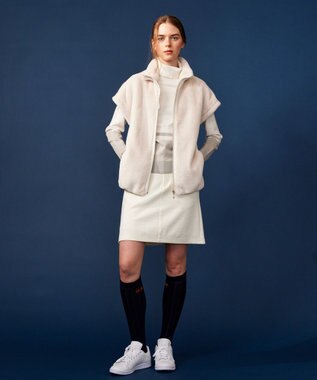 23区GOLF 【WOMEN】【ウォッシャブル 】バイカラー ニットソー ホワイト系