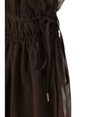 YECCA VECCA チュールギャザーブラウス Brown