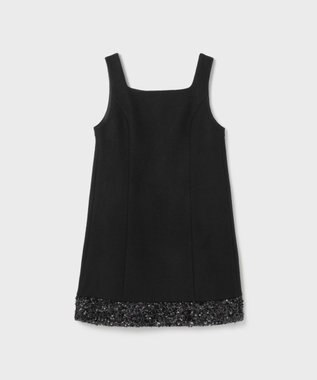 GRACE CONTINENTAL スパンコールヘムミニワンピース ブラック