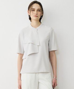 ICB L ストレッチジョーゼット ラッフルディテールブラウス