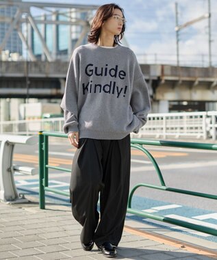 WEGO 【ユニセックス着用ITEM】ベロアモールグラフィックプルオーバー グレー