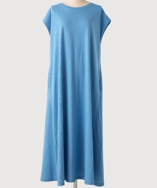 TOQUE 〈大草直子さんアドバイザー〉【天然素材】タンギスコットン天竺 ワンピース サックスブルー
