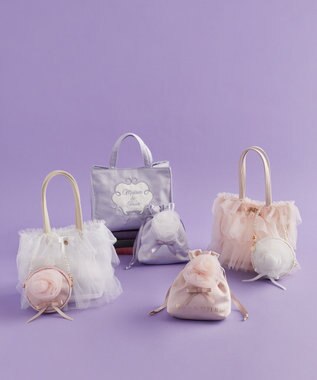 Maison de FLEUR コットンキャンディラウンドポーチチャーム Pink Beige