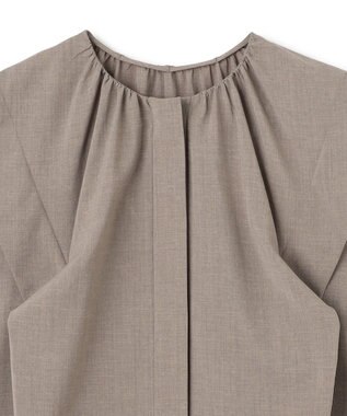 BEIGE， 【洗える/接触冷感/速乾/UVケア対応】BATEAU / フレンチスリーブAラインタックワンピース Taupe