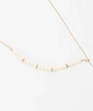 ANY SIS パール調ラリエット ネックレス ライトゴールド
