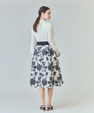 GRACE CONTINENTAL フラワージャガードテーラードレス キナリ