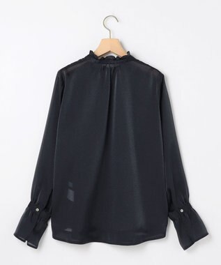 組曲 L 【WEB限定】シャイニーオーガンボウタイ付き ブラウス ネイビー系