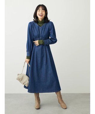 Green Parks ・ＥＬＥＮＣＡＲＥ　ＤＵＥウエストタックデニムワンピース Indigo