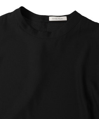 Green Parks Ｏ．袖プリーツブラウス Black