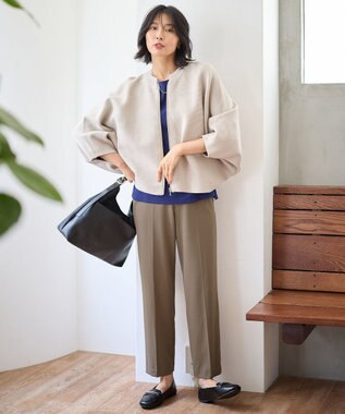 ANY ポンチョジップカーディガン オイスター