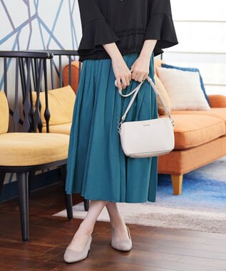 Tiaclasse L 【おのののかさん着用】ランダムタックロングスカート グリーン