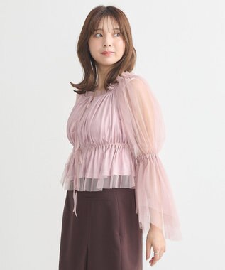 earth music&ecology チュールブラウス Pink