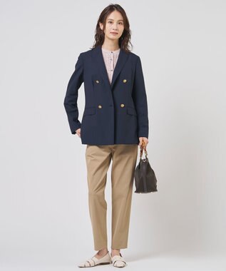 J.PRESS LADIES 麻シェルドライ テーパード パンツ キャメル系