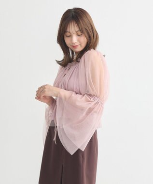 earth music&ecology チュールブラウス Pink