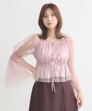 earth music&ecology チュールブラウス Pink