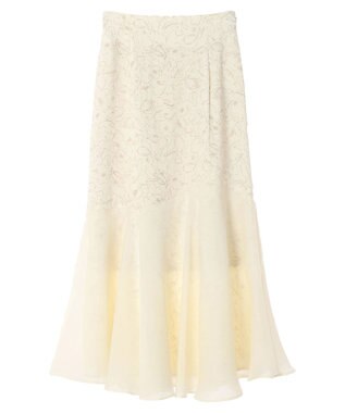 earth music&ecology 切替フラワースカート Ivory