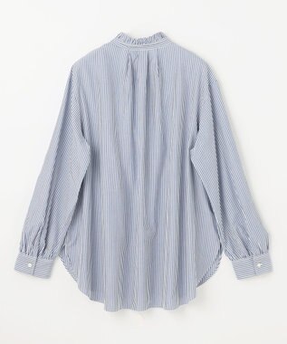 ANY スタンドネックブラウス ブルーロンスト
