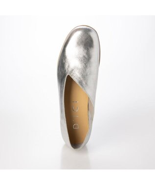 MODE ET JACOMO <D'ICI>カットラインミドルヒールシューズ シルバー