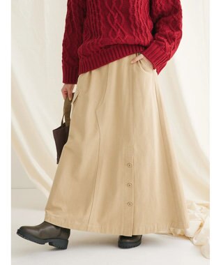 CRAFT STANDARD BOUTIQUE 綿ピーチカーゴスカート Beige