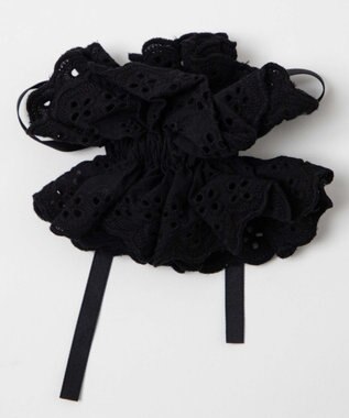 WEGO Lリボン付きレースシュシュ ブラック