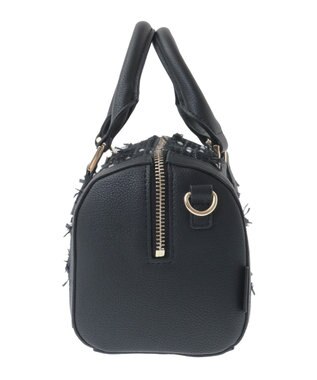 Maison de FLEUR LINTONツイード2Wayミニボストンバッグ Black