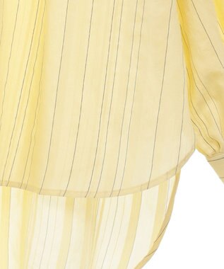 Green Parks ドロストネックシアーストライプチュニック Yellow