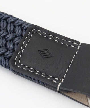 JOSEPH ABBOUD 【キングサイズ・イタリア素材・ストレッチ・日本製】 コストレッチリネン ベルト ネイビー系