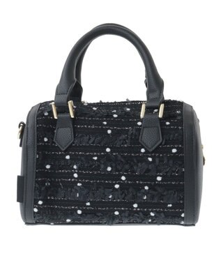 Maison de FLEUR LINTONツイード2Wayミニボストンバッグ Black