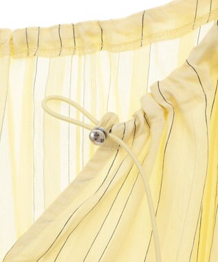 Green Parks ドロストネックシアーストライプチュニック Yellow