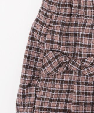 ANY KIDS チェック柄 ショートパンツ ブラウン×チェック