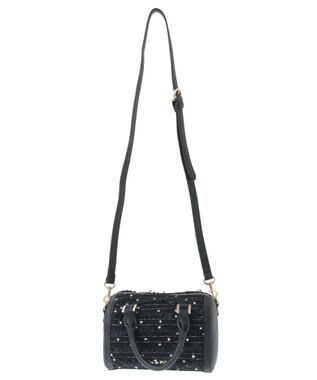 Maison de FLEUR LINTONツイード2Wayミニボストンバッグ Black