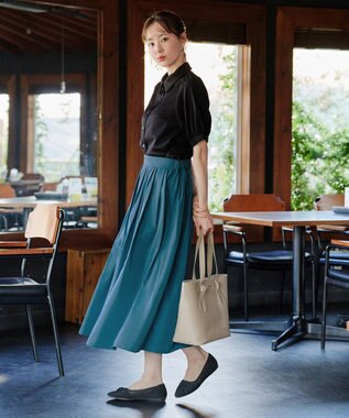 Tiaclasse L 【おのののかさん着用】ランダムタックロングスカート グリーン