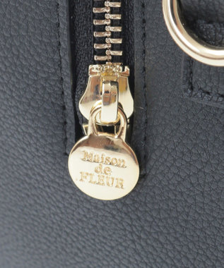 Maison de FLEUR LINTONツイード2Wayミニボストンバッグ Black