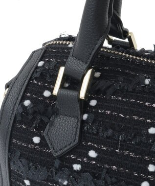 Maison de FLEUR LINTONツイード2Wayミニボストンバッグ Black