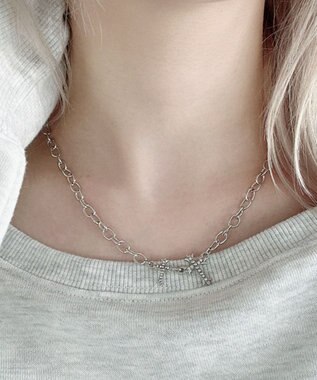 WEGO Lラインストーンダブルモチーフネックレス 柄3