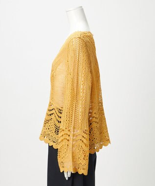 23区 【GOLD LABEL】コットンレーシー ニット マスタード系