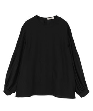 Green Parks Ｏ．袖プリーツブラウス Black