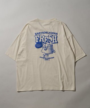 WEGO フードキャラ発泡プリントT ホワイトアイボリー