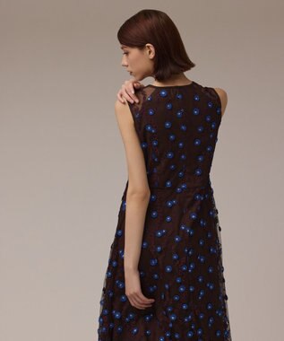 GRACE CONTINENTAL バイカラーレースワンピース ブラウン