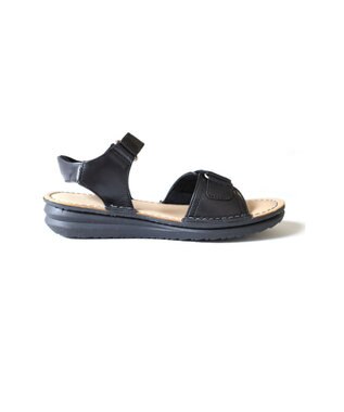 Pointer 本革 甲幅調整 超軽量マジックテープ付きサンダル ブラック