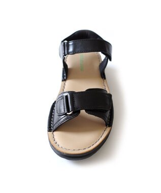 Pointer 本革 甲幅調整 超軽量マジックテープ付きサンダル ブラック