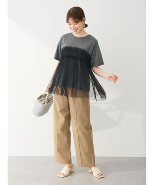 Green Parks ・ＥＬＥＮＣＡＲＥ　ＤＵＥ　チュールドッキングＴＥＥ Charcoal Gray