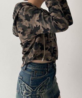 WEGO カーブヘムダブルZIPパーカー 柄1