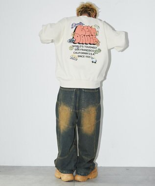 WEGO 【ユニセックス着用ITEM/MLサイズ展開/裏起毛】別注BENDAVISプランプロゴプルオーバー オフホワイト