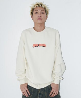 WEGO 【ユニセックス着用ITEM/MLサイズ展開/裏起毛】別注BENDAVISプランプロゴプルオーバー オフホワイト