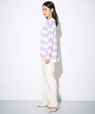 GRACE CONTINENTAL ウールストレッチセミワイドパンツ ホワイト