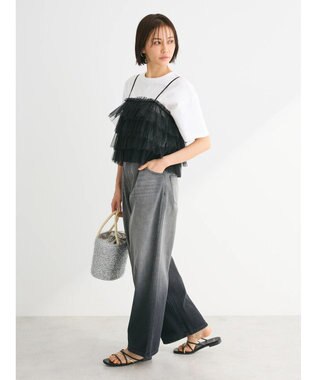 Green Parks ・ＥＬＥＮＣＡＲＥ　ＤＵＥ　２ｗａｙラメチュールフリルキャミ Black